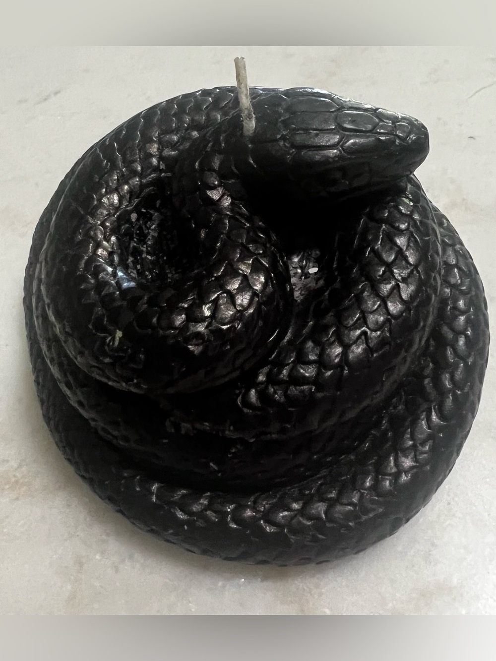 Enchanted Black Coiled Snake Candle Gothic Halloween Wicca - Picture 9 of 9